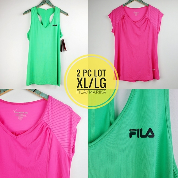 Fila Tops - 2 Pc Lot Fila & Marika Tek Performance Wear L/XL